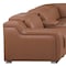 Homeroots Chestnut Italian Leather Power Reclining U Shaped Twelve Piece Corner Sectional With Console 632555 - alternate 5