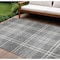 Homeroots 9' X 12' Gray Black And Ivory Plaid Washable Indoor Outdoor Area Rug 596343 - alternate 1