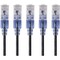 Monoprice Slim Cat6A Patch Cable, 5 Pack, 1 ft.Blck 15125 - alternate 1