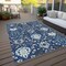 Homeroots 5' X 8' Navy Blue Charcoal And Ivory Damask Washable Indoor Outdoor Area Rug 599437 - alternate 7