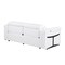 Homeroots 80" White Top Grain Leather Reclining Metal USB Sofa 720382 - alternate 7