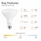 Euri Lighting BR40 LED Flood Bulb, 11W, 1000 lm, 75W Eq., 4000K, E26, Dimmable, CEC/JA8, UL EB40-11W5040cec - alternate 5