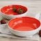 Gibson Home Crenshaw 8.5 Inch 2 Piece Stoneware Dinner Bowl Set in Red and White 750117661M - alternate 5