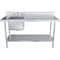 Amgood 60 in. x 24 in. Stainless Steel Work Table with Built-in Left Prep Sink and Faucet WTWTPS-2460-L-F-Z - alternate 8