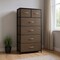 Homeroots 23" Brown Steel and Fabric Six Drawer Combo Dresser 484710 - alternate 5
