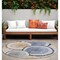 Homeroots 8' Round Beige Blue and Gold Round Faux Bois Washable Non Skid Indoor Outdoor Area Rug 564397 - alternate 1