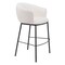Homeroots 30" Ivory And Black Shearling And Steel Bar Height Bar Chair 555691 - alternate 6