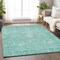 Homeroots 5' X 8' Aqua And Ivory Damask Washable Indoor Outdoor Area Rug 603354 - alternate 7