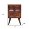 Homeroots 24" Chestnut Solid Wood Square Carved Geometric Two Drawer Nightstand 651598 - alternate 16