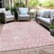 Homeroots 3' X 5' Pink And Ivory Geometric Washable Indoor Outdoor Area Rug 595103 - alternate 7