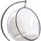 Homeroots 42" White and Silver Faux Leather Balloon Chair 520610 - alternate 7