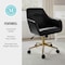 Martha Stewart Rayna Upholstered Office Chair in Black/Polished Brass CH-220921-6-BK-GLD-MS - alternate 6