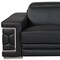 Homeroots 89" Black Italian Leather Sofa With Silver Legs 329597 - alternate 8