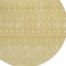 Homeroots 8' Gold Ivory And Taupe Round Tribal Washable Indoor Outdoor Area Rug 582622 - alternate 7