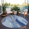 Homeroots 8' Blue Gray And Ivory Round Abstract Washable Indoor Outdoor Area Rug 600956 - alternate 6