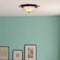 Vaxcel Orleans 15-in W Navy Blue Gold Coastal Ship Wheel Flush Mount Indoor Outdoor Ceiling Light Fixture C0316 - alternate 6