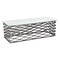Homeroots 50" White and Antiqued Bronze Genuine Marble and Aluminum Abstract Coffee Table 565062 - alternate 4