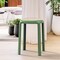 Leisuremod Tresse Stackable Plastic Round Dining Stool with Wicker Seat, Green TSR13G - alternate 8