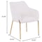 Leisuremod Zaire Collection Modern Dining Chair, Gold Legs and White Boucle ZDCB52W - alternate 8