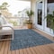 Homeroots 5' X 8' Blue and Black Floral Washable Non Skid Indoor Outdoor Area Rug 564306 - alternate 7