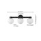 Jonathan Y Modernist Globe 24" 3-Light Metal/Frosted Glass Modern Contemporary LED Vanity, Black JYL3542B - alternate 7