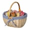 Wickerwise Picnic Basket with Handle and Washable Plaid Liner - Ideal for Outdoor Adventures,  QI004718.M - alternate 1