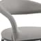 Homeroots 26" Light Gray and Black Faux Leather and Iron Low Back Counter Height Bar Chair 569184 - alternate 8