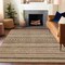 Homeroots 3' X 5' Chocolate And Taupe Striped Washable Indoor Outdoor Area Rug 615332 - alternate 6