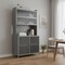 Homeroots 73in Gray Stainless Steel Textured Door Dining Hutch With Two Doors 683397 - alternate 4