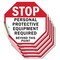 Signmission Stop Personal Protective Equipment, 6 inch X 6 inch, Vinyl Decal, 5PK OC-D-5PACK-6-122 - alternate 1