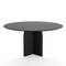 Homeroots 58" Black Solid Wood Pedestal Base Round Top Dining Table 712171 - alternate 5