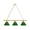 Holland Bar Stool Co North Dakota State 3 Shade Billiard Light, Green Shades, Brass Fixture BL3BRNDakSt-G - alternate 1