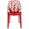 Leisuremod Cornelia Modern Stackable Dining Chair with Cut-Out Tree Design, Transparent Red C18TR - alternate 5