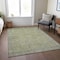 Homeroots 3' X 5' Artichoke Green And Gray Oriental Washable Indoor Outdoor Area Rug 604701 - alternate 9