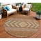 Homeroots 8' Orange Wheat And Taupe Round Southwestern Washable Indoor Outdoor Area Rug 613941 - alternate 1
