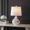 Jonathan Y Charlotte 24" Minimalist Designer Iron/Resin Oval Shade LED Table Lamp, White Terrazzo JYL4059A - alternate 6
