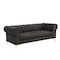 Homeroots 87" Brown Faux Leather Chesterfield Sofa With Gold Legs 543939 - alternate 8