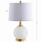 Jonathan Y Ilsa 22" Dotted Glass/Metal LED Table Lamp, White/Brass Gold JYL6200A - alternate 5