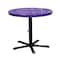 Leisure Craft 36" Round Perforated Pedestal Table, Portable, 30"H, Purple 36TAB30-PURPLE - alternate 1