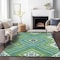 Homeroots 8' X 10' Lime Green Aqua And Ivory Tribal Washable Indoor Outdoor Area Rug 598133 - alternate 6