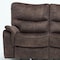 Homeroots 63in Dark Brown Microfiber Manual Reclining Love Seat 329396 - alternate 4