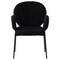 Leisuremod Celestial Boucle Dining Arm Chair, Black Iron Frame with Black Fabric, 2PK CCABL-23BL2 - alternate 5