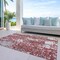 Homeroots 9' X 12' Burgundy And Ivory Abstract Washable Indoor Outdoor Area Rug 612945 - alternate 8