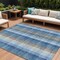 Homeroots 8' X 10' Denim Blue Sky Blue And Beige Plaid Washable Indoor Outdoor Area Rug 613966 - alternate 1