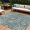 Homeroots 9' X 12' Sky Blue And Gray Geometric Washable Indoor Outdoor Area Rug 631405 - alternate 1