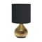 Homeroots 9" Gold Porcelain Round Table Lamp With Black Drum Shade 643297 - alternate 3