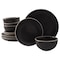 Gibson Home Rockaway 12 Piece Stoneware Dinnerware Set in Black 123198.12 - alternate 1