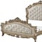 Homeroots Antiqued White Wood And Tufted Silk Queen Bed Frame With Nailhead Trim 347173 - alternate 5