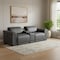 Homeroots 86in Dark Gray and Black Italian Leather Power Reclining Loveseat With Storage 720529 - alternate 5