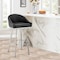 Armen Living Eleanor 26in Swivel Counter Stool in Brushed Stainless Steel and Black Faux Leather LCELBABSBLK26 - alternate 6